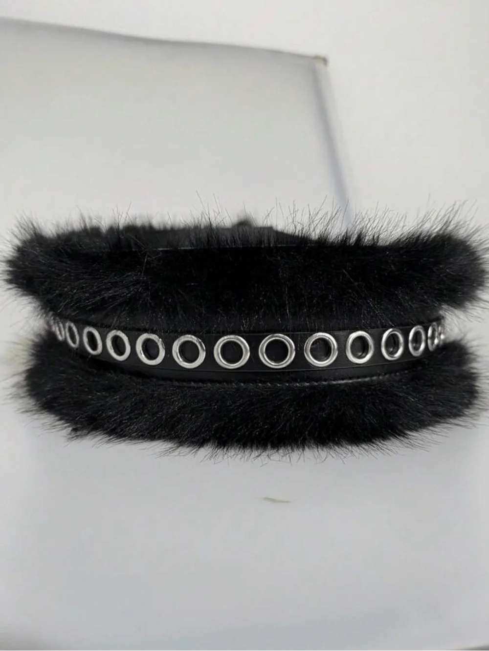 Faux Fur Black Statement Waist Belt